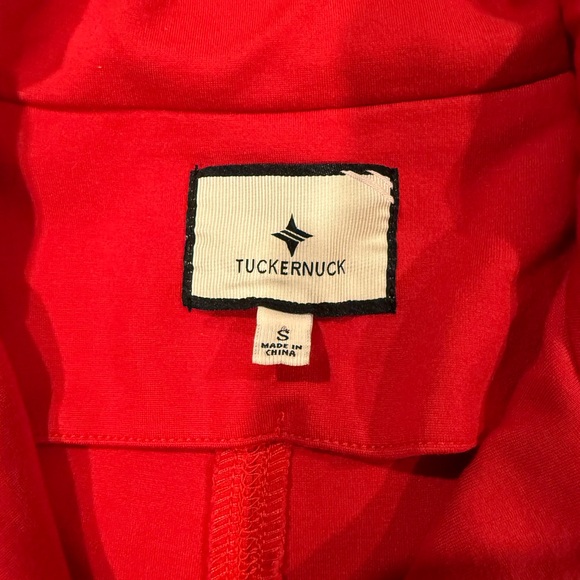 Tuckernuck Red Ponte Clifton Dress 3/4 Sleeve V-neck Pockets Size Small (flawed) - Picture 4 of 8